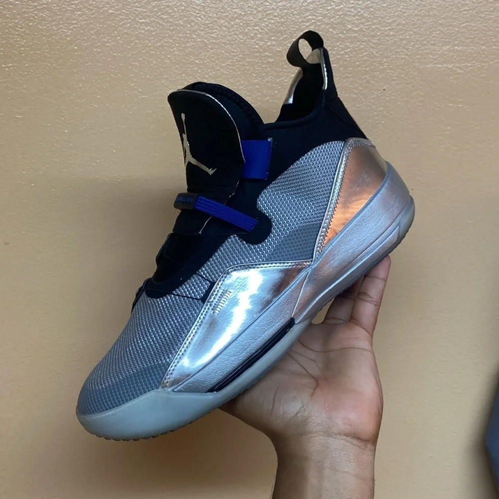 Nike Air Jordan XXXIII 33 All-Star Metallic Silver Black Charlotte AQ8830-005